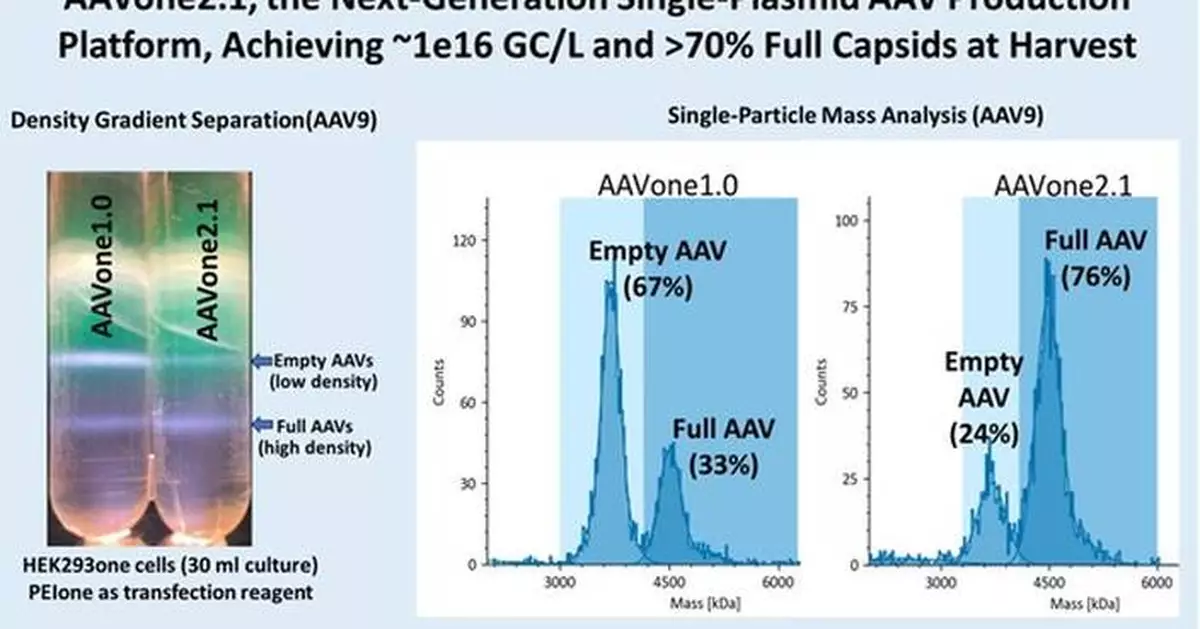 AAVnerGene Announces AAVone®2.1, a Next-Generation Single-Plasmid AAV Production Platform Achieving ~1e16 GC/L and >70% Full Capsids at Harvest