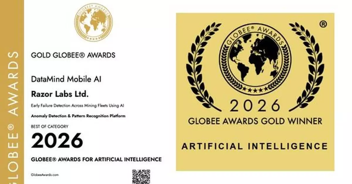 Razor Labs Wins Gold Globee® Award for AI Innovation in Mining Fleet Reliability