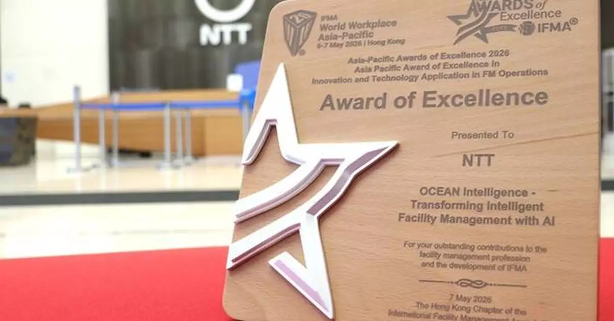 NTT Com Asia's OCEAN Intelligence™ Recognized with IFMA Asia Pacific Award of Excellence for Pioneering AI-Driven Facility Management