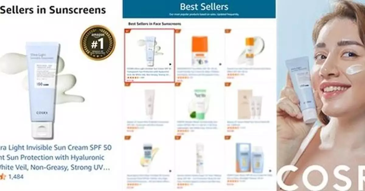 COSRX Ultra-Light Invisible Sunscreen SPF50 PA++++, Hits Amazon Germany No.1 After Amazon UK Success, Strengthens Thailand Leadership