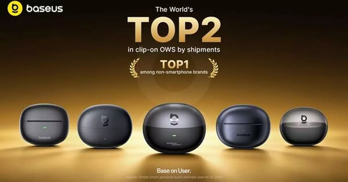 Baseus now ranks #2 in global Q1 2026 clip-on OWS shipments and tops every non-smartphone rival at #1