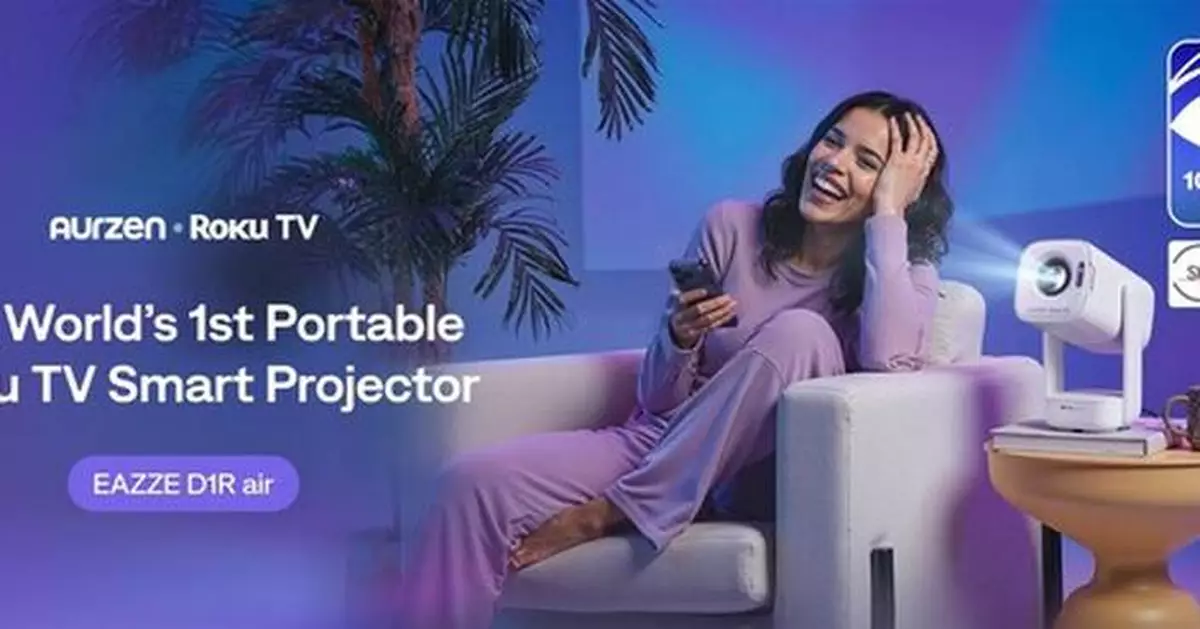 Aurzen Unveils World's First Portable Roku TV Smart Projector, EAZZE D1R Air