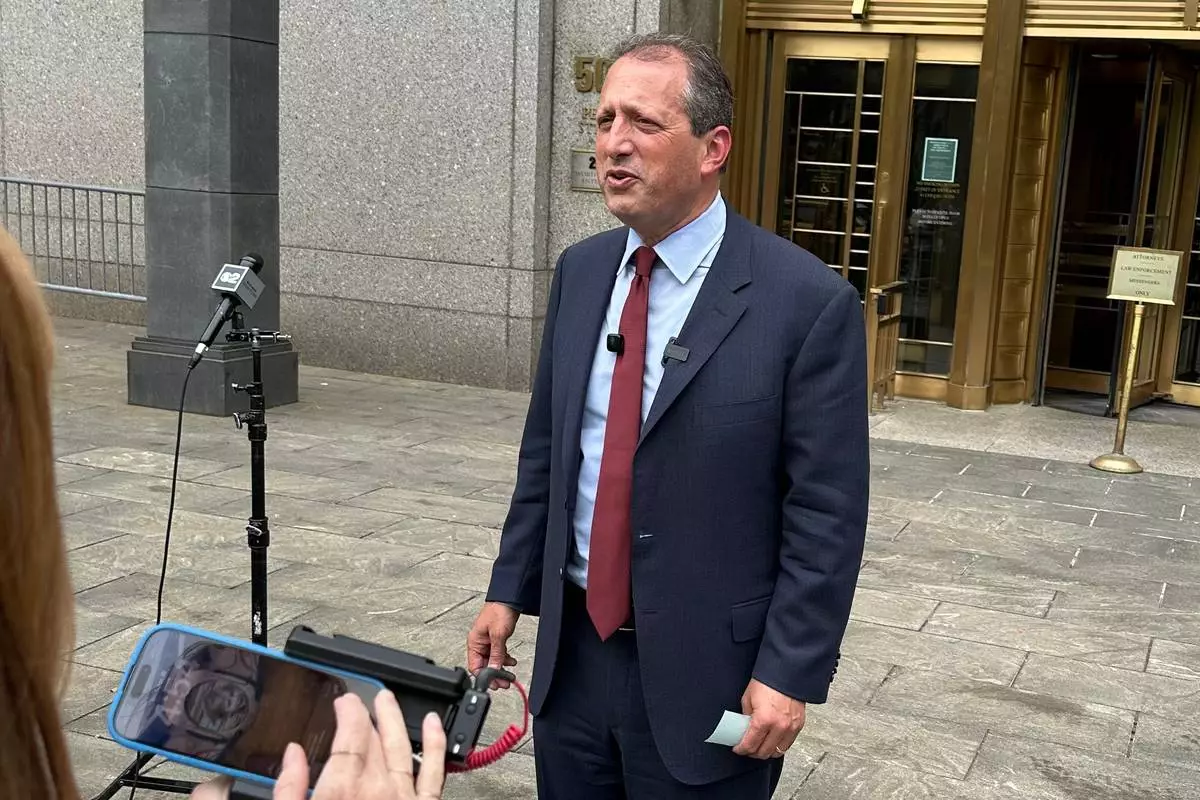 Congressional candidate Brad Lander, a Democrat, stands outside Manhattan federal court on June 10, 2026, after testifying that he wasn't acting illegally when he was arrested at a protest against immigration detentions last September. (AP Photo/Larry Neumeister)