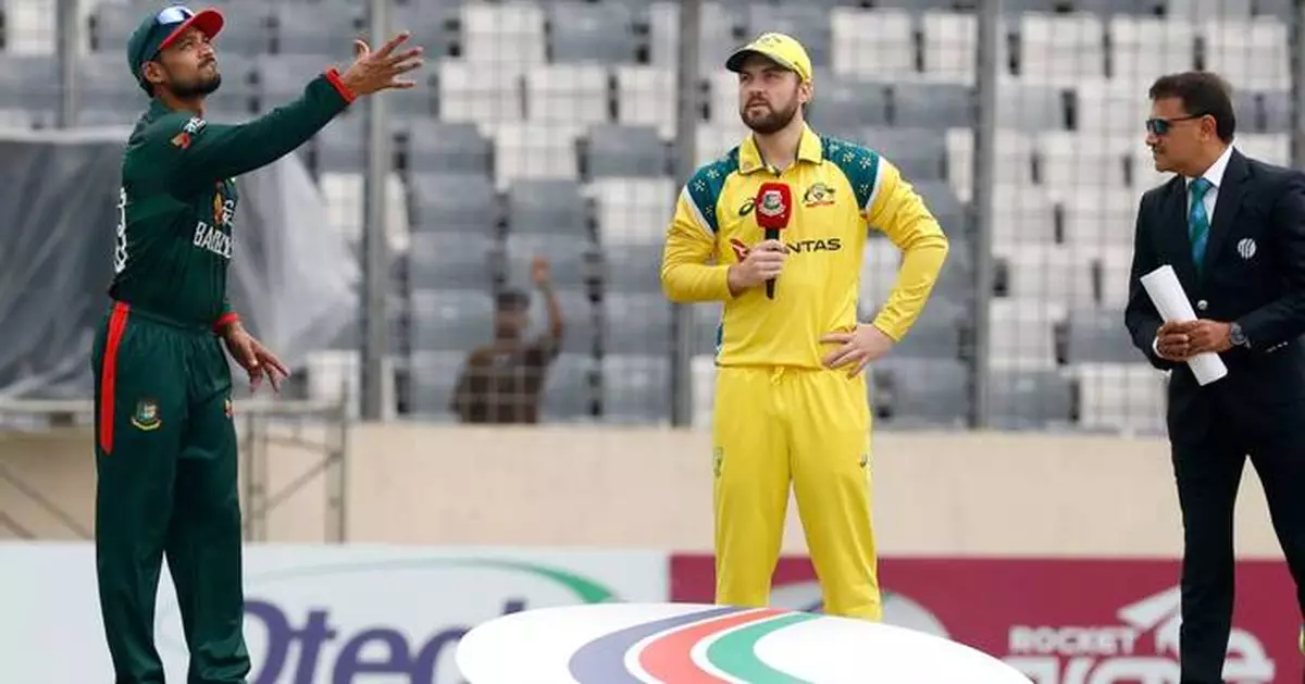 Bangladesh wins toss and bats first in search of ODI series sweep against Australia