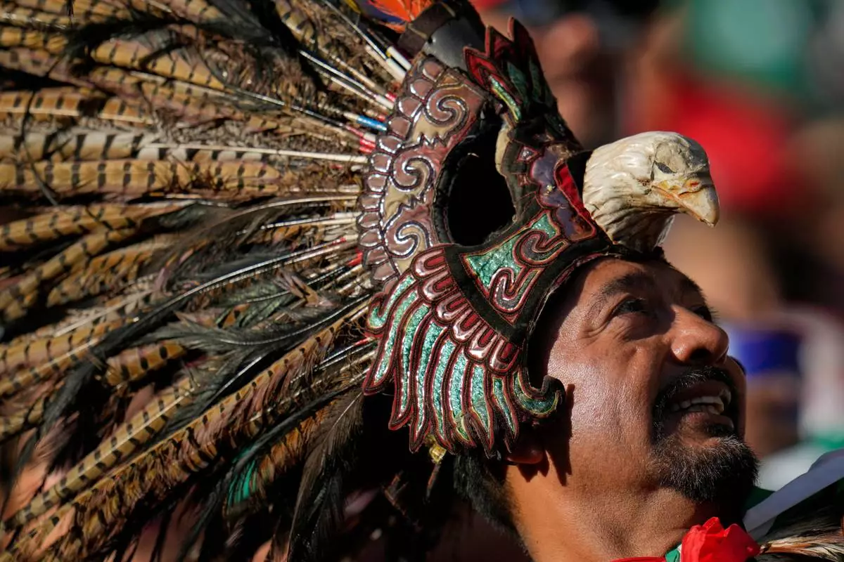 A mexico fan reacts ahead of the World Cup Group A soccer match between Mexico and South Korea in Zapopan, near Guadalajara, Mexico, Thursday, June 18, 2026. (AP Photo/Ricardo Mazalan)