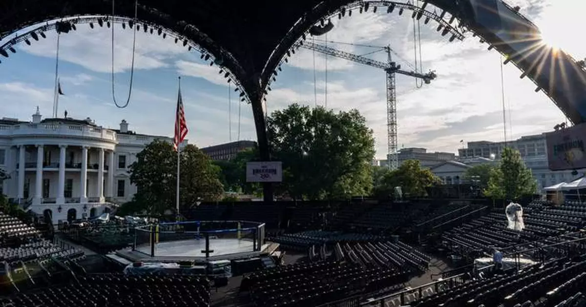 Lights! Camera! Cage match! The White House lawn's Octagon is ready for Trump's 80th birthday bash