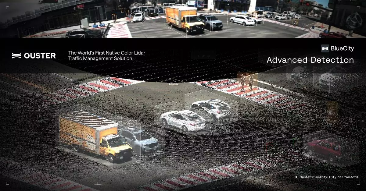 Ouster BlueCity with Rev8, the world's first native color lidar traffic management solution, deployed in Stamford, CT.