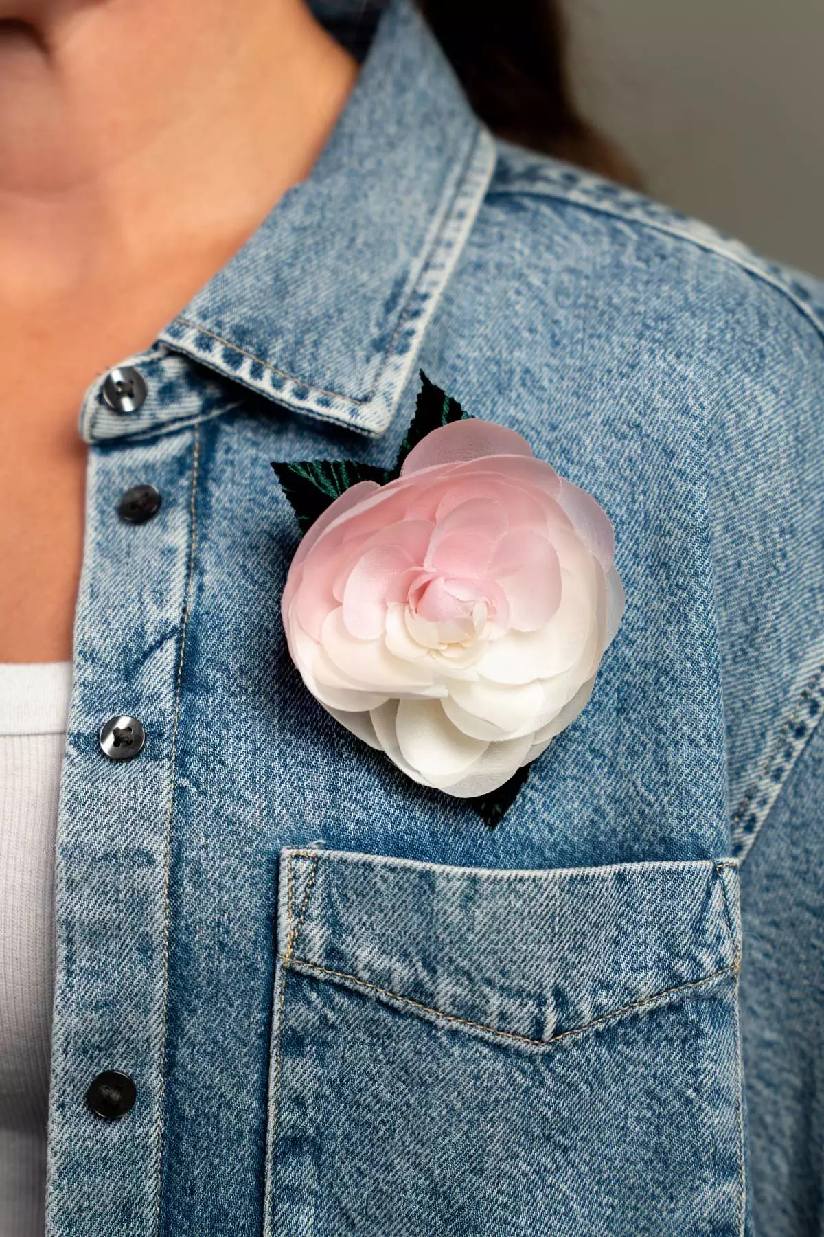 Limited-edition brooch by Cynthia Rowley, inspired by the newly launched Downy Boutique Botanicals scent beads collection.
