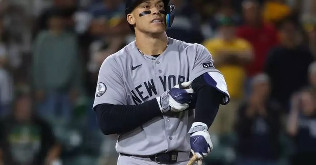 Yankees slugger Aaron Judge out of lineup with bone bruise in right rib and may miss a few days