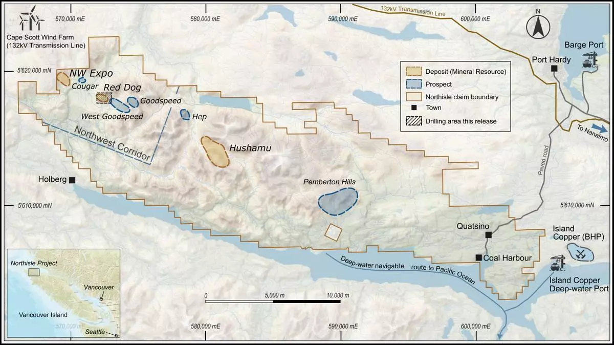 Figure 1: North Island Project Showing Location of Deposits and Prospects