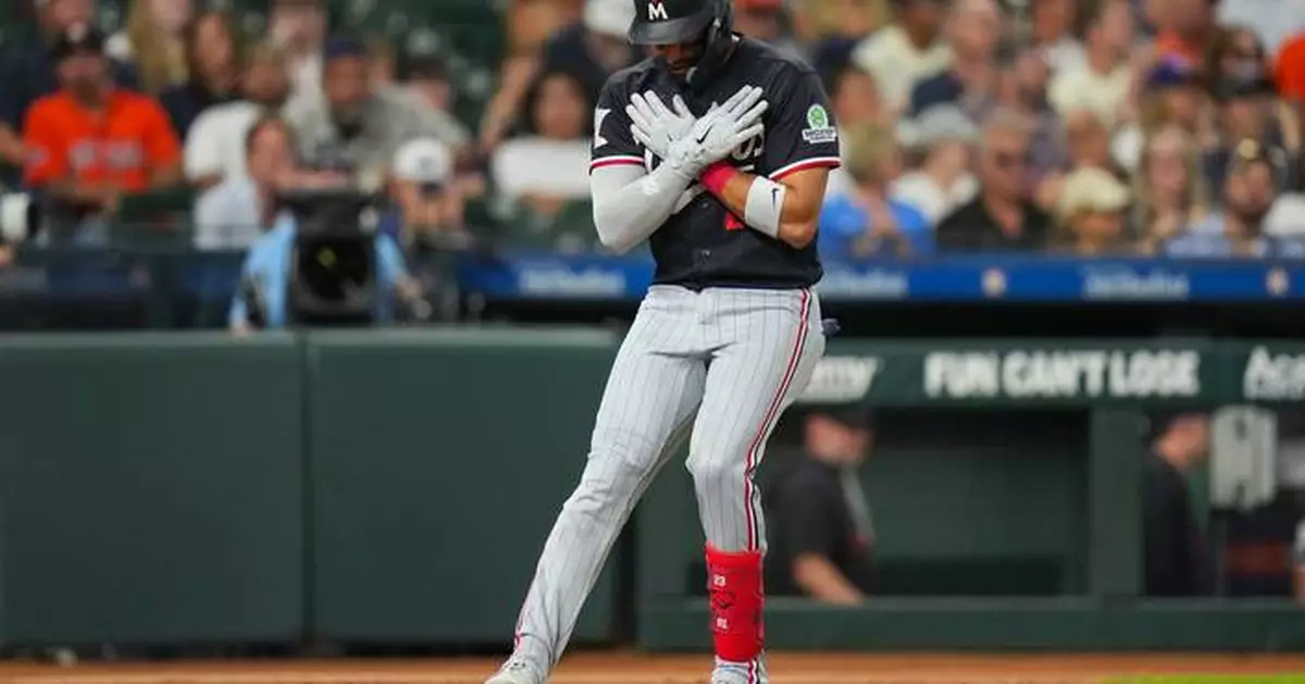 Twins hit 3 homers to back Matthews, then hold off Astros rally in 9th for 5-4 victory
