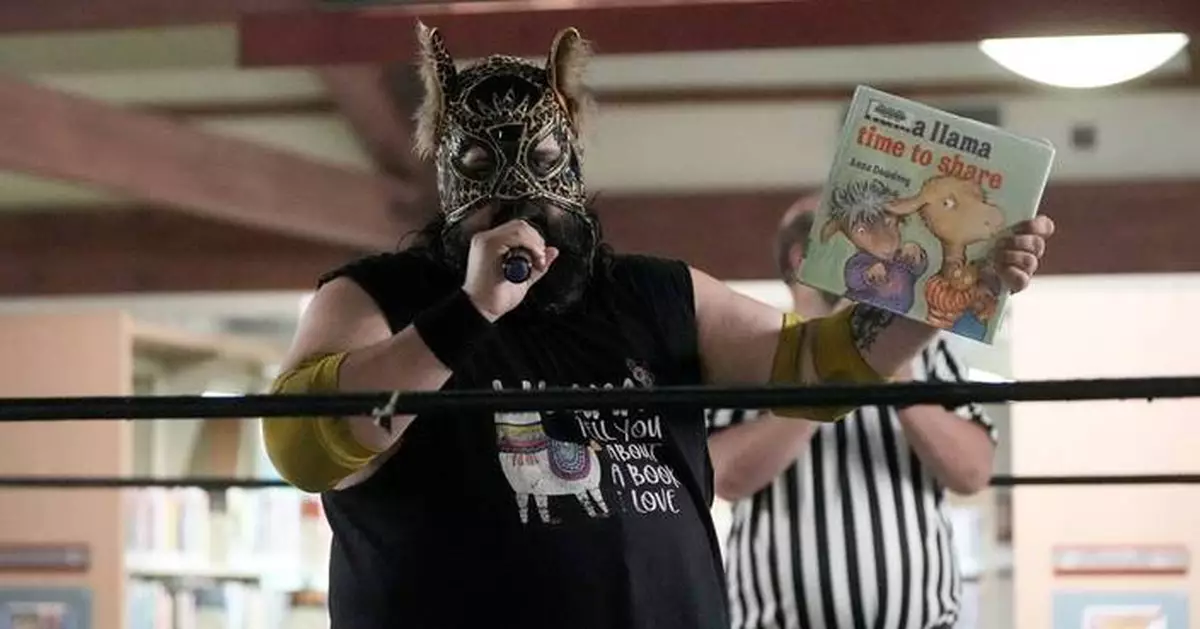Wrestling matches provide an action-packed story time at US libraries, in photos