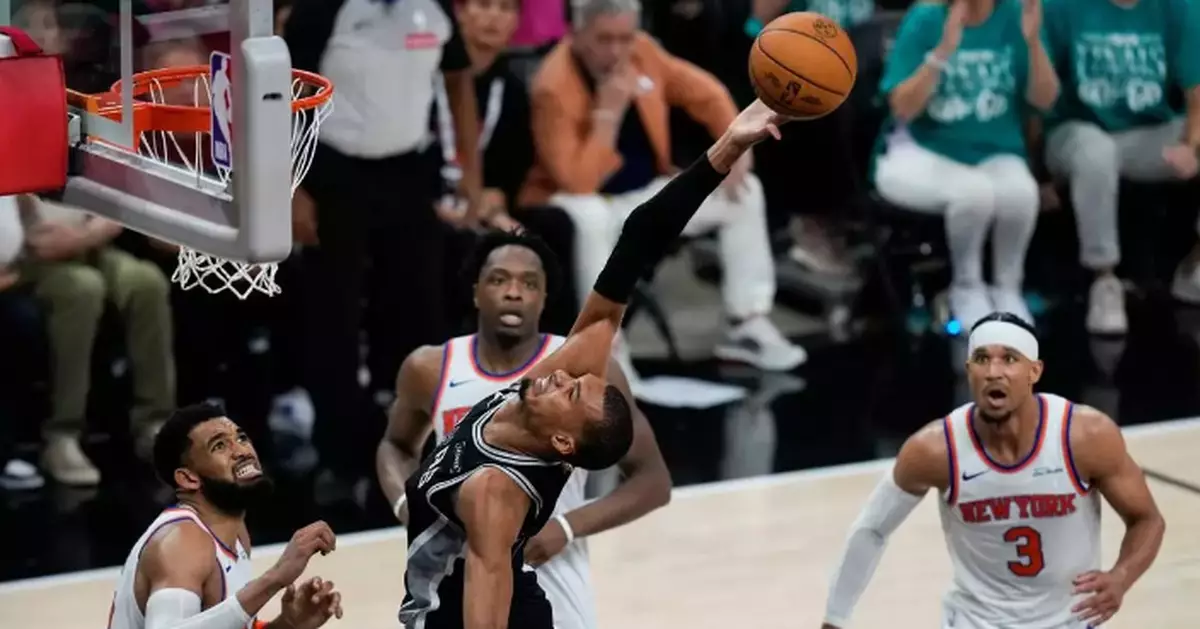 Wembanyama scores 26 but struggles from field in NBA Finals debut as Spurs fall to Knicks in Game 1