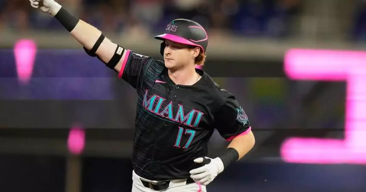 Caissie homers, doubles and singles to lead Marlins to 4-3 win over Giants