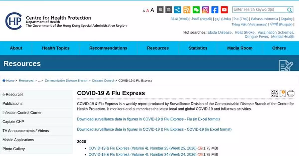 CHP Investigates Severe Pediatric Influenza A Cases, Urges Public to Maintain Hygiene to Prevent Spread