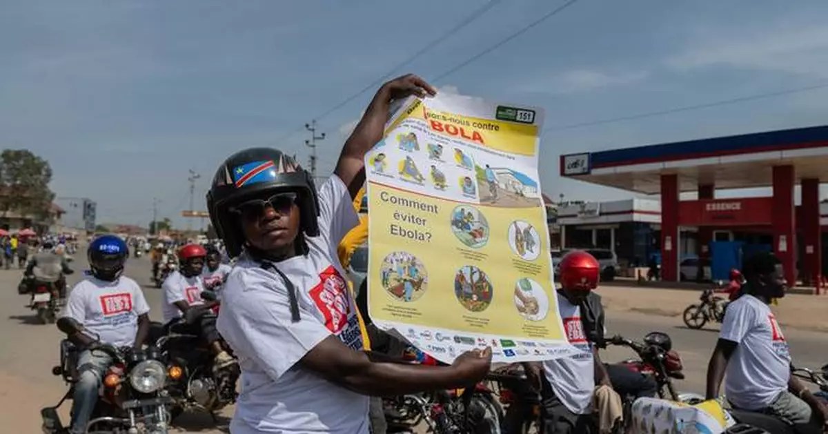 Motorcycle taxi drivers in Congo rally for Ebola awareness as attacks hinder response