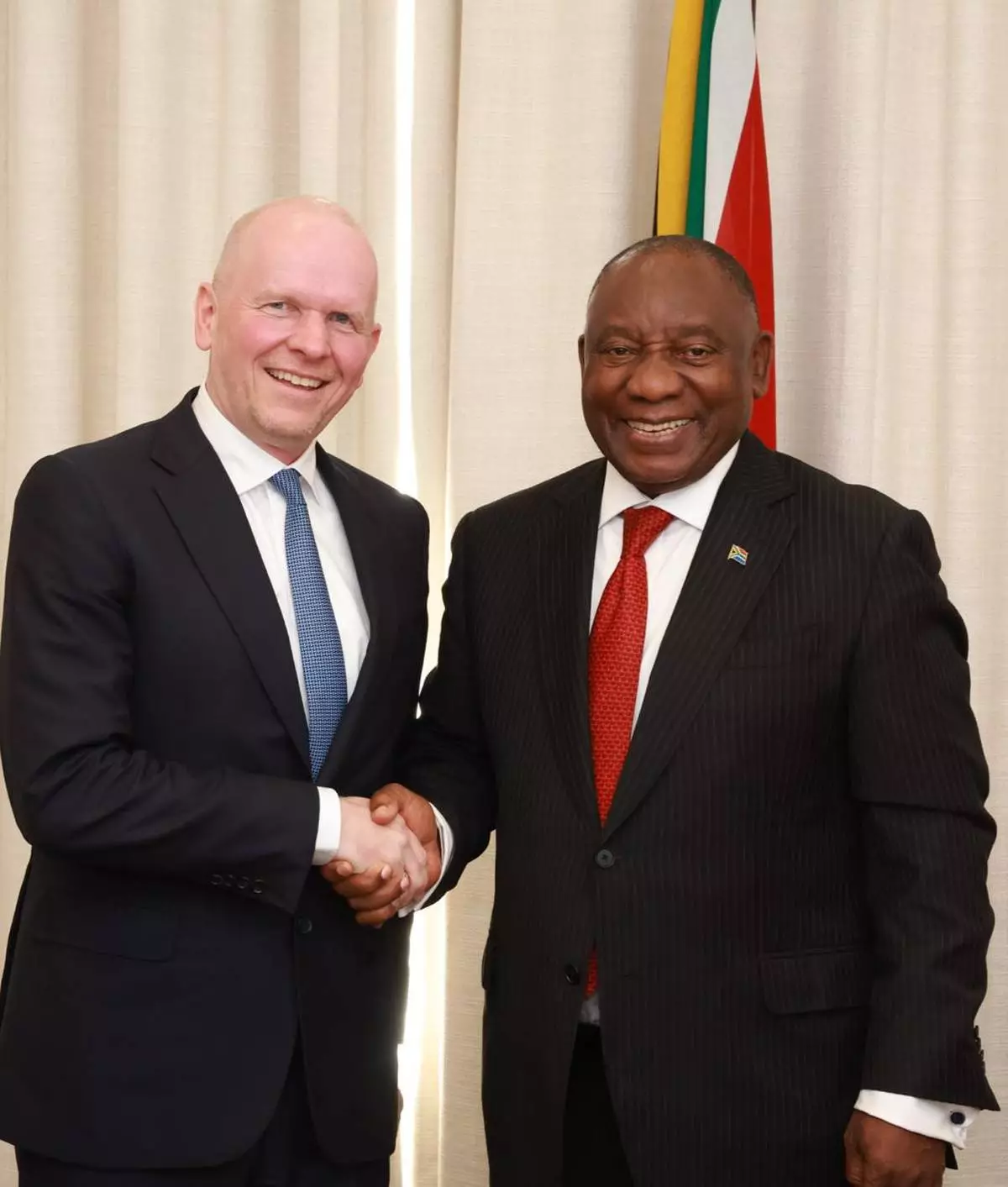 L-R: Michael Miebach, CEO, Mastercard with His Excellency, Cyril Ramaphosa, President of South Africa during the visit of the Mastercard Global Team to Johannesburg, South Africa on Wednesday, 24 June 2026. (Photo: AETOSWire)