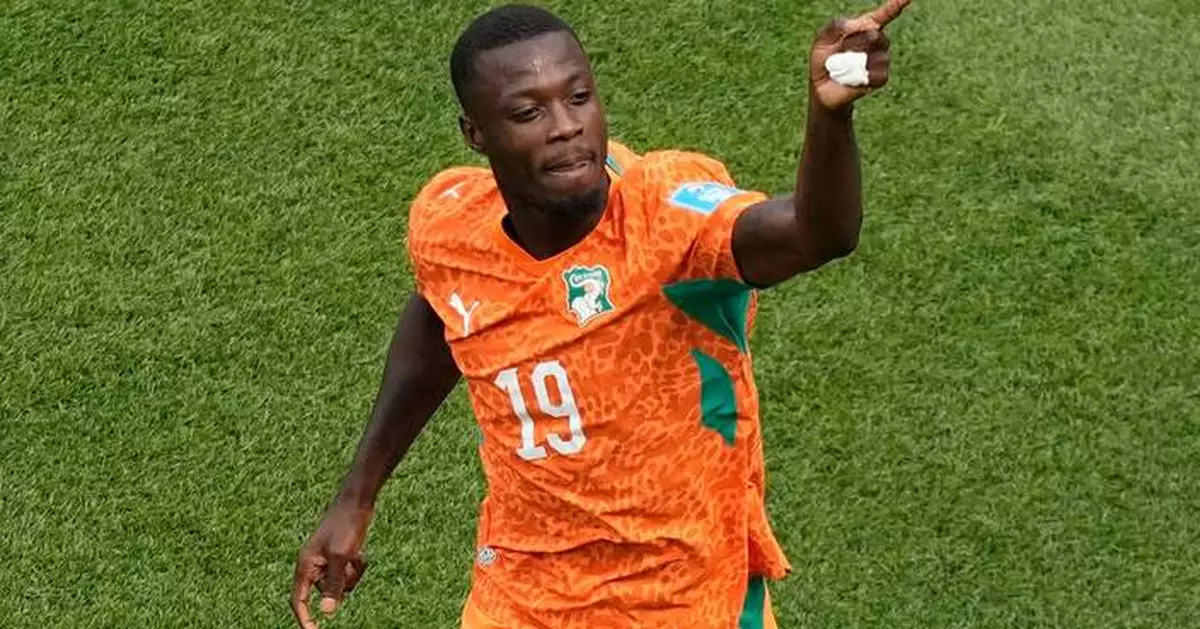 Ivory Coast into World Cup knockout round for 1st time as Pépé scores twice in 2-0 win over Curaçao