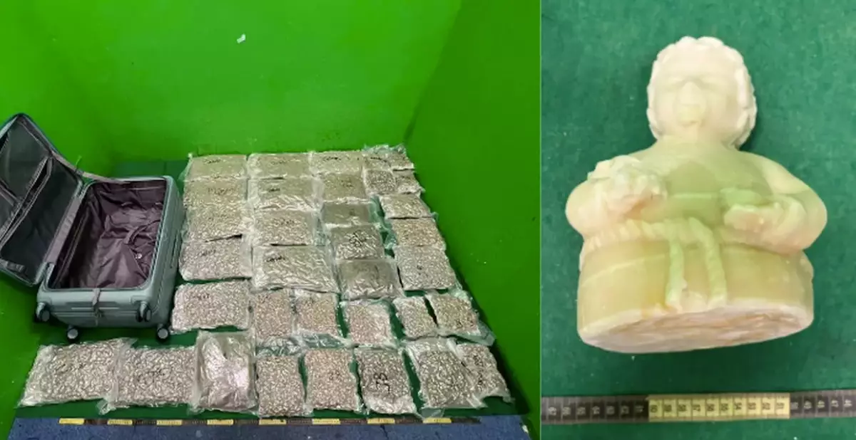 Hong Kong Customs Seizes 3.4 kg Suspected Cocaine and 16 kg Suspected Cannabis Buds, Arrests Two Women at Airport