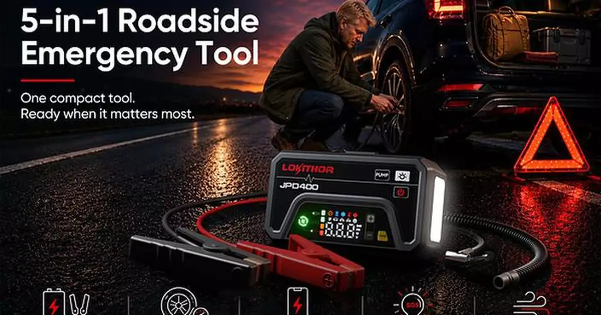 LOKITHOR Launches JPD400, a 5-in-1 Roadside Emergency Tool with Jump Starting, Tire Inflation, and Fast Charging