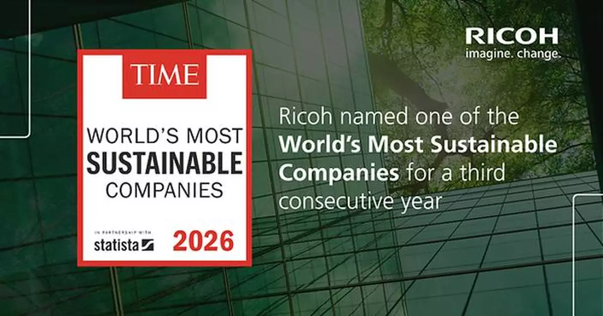 Ricoh earns place on TIME World's Most Sustainable Companies 2026 list for third consecutive year