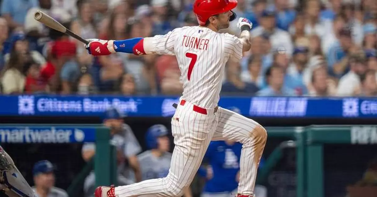 Trea Turner makes up for fielding woes with 2 HRs, 5 RBIs to lead Phillies past Dodgers