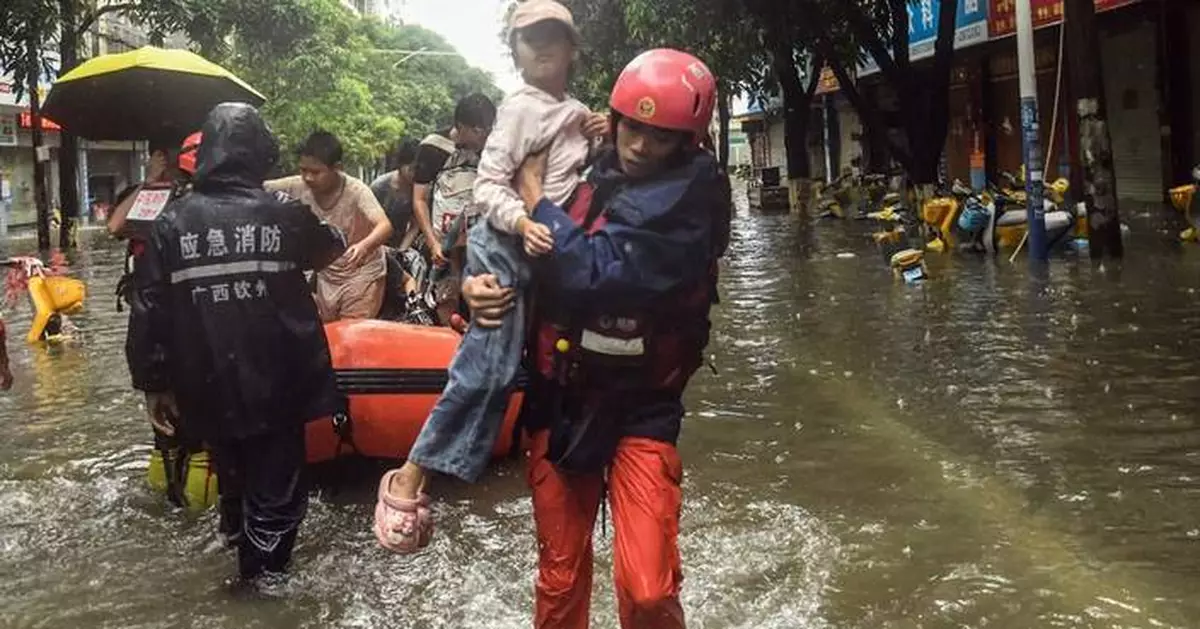 A southern Chinese region reels from floods and destruction from remnants of tropical storm