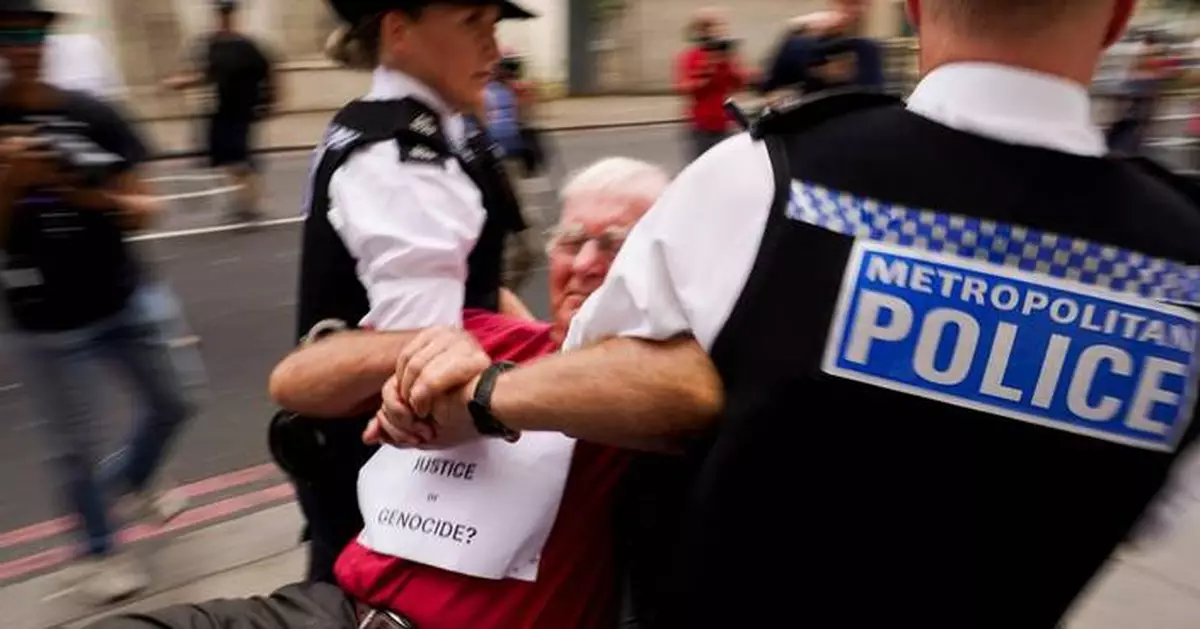 UK police arrests dozens at protest supporting banned group Palestine Action