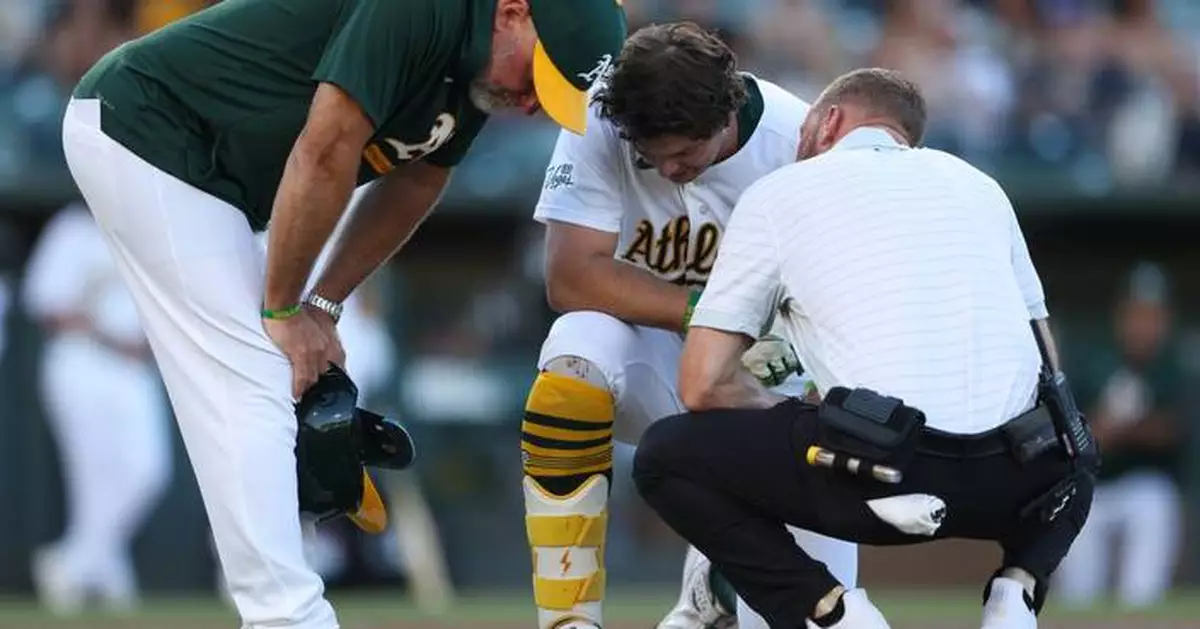 Athletics' Nick Kurtz leaves game vs. Red Sox with bruised left forearm after HBP