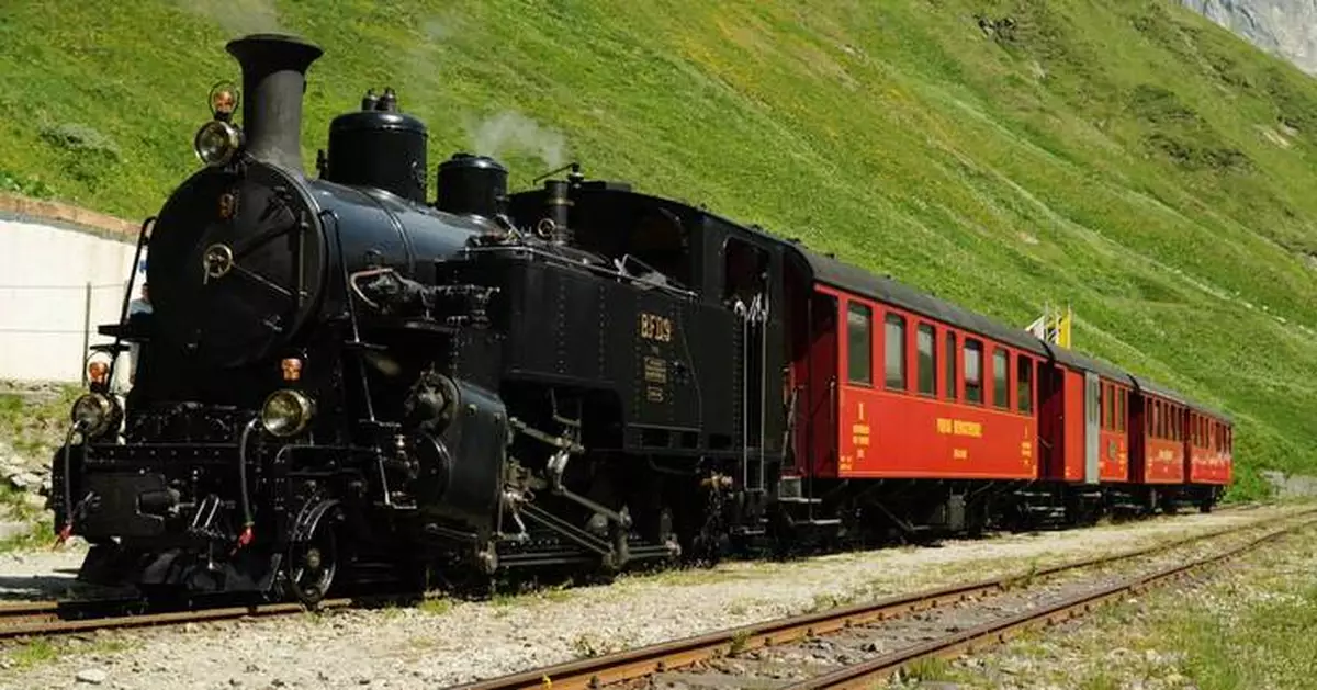 Steam railway that travels through the Swiss Alps celebrates its 100th anniversary