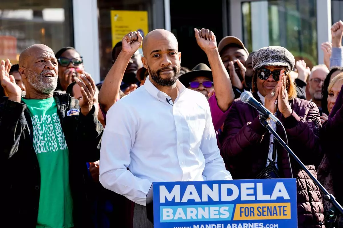 FILE - Wisconsin Democratic U.S. Senate candidate Mandela Barnes concedes to Republican U.S. Sen. Ron Johnson at a news conference Nov. 9, 2022, in Milwaukee. (AP Photo/Morry Gash, File)