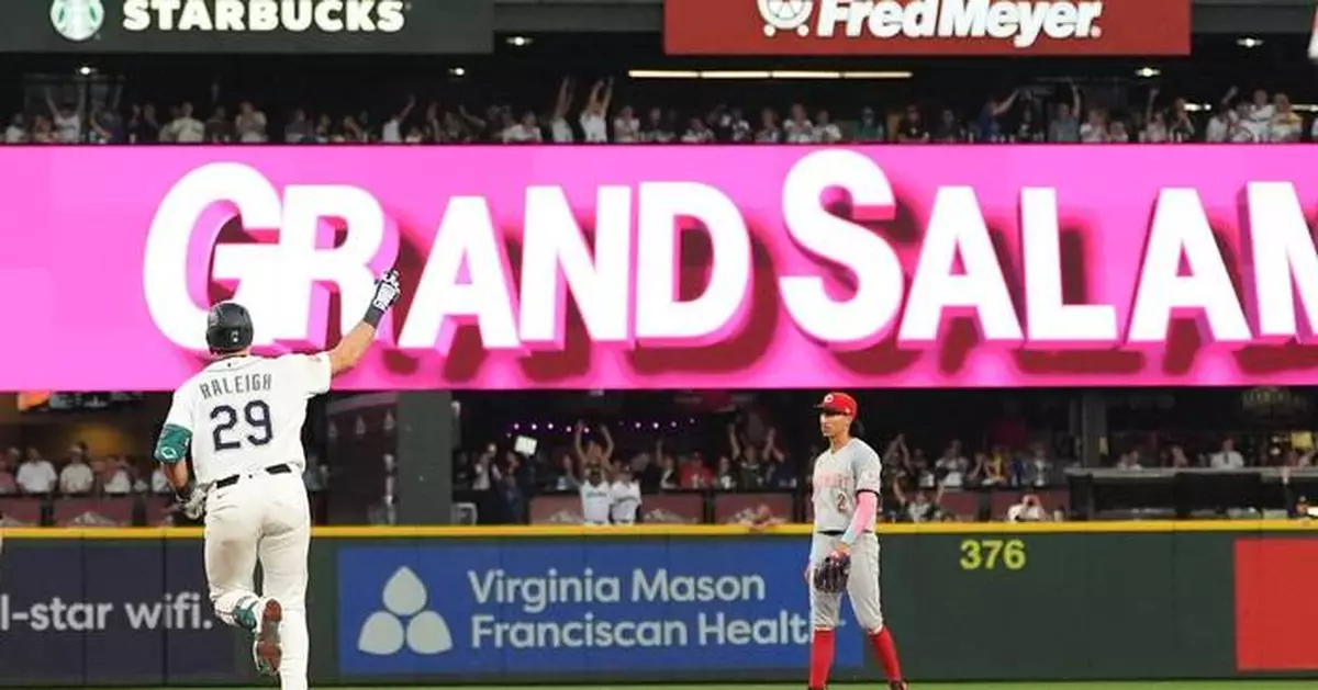 Raleigh hits 6th career grand slam and Kirby tosses 6 strong innings as Mariners blank Reds 8-0