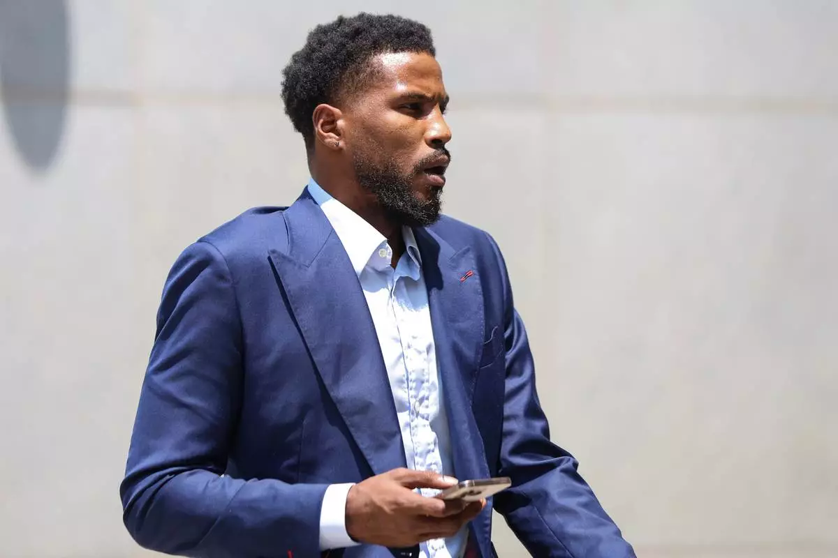 Former NBA player Malik Beasley arrives outside of Brooklyn federal court, Wednesday, July 1, 2026, in New York. (AP Photo/Heather Khalifa) CORRECTION: name of the photographer corrected to Heather Khalifa instead of Yuki Iwamura