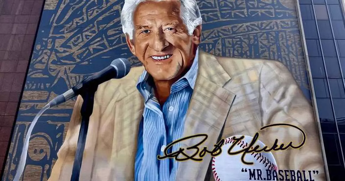 Giant mural honoring longtime Brewers broadcaster Bob Uecker goes up in downtown Milwaukee