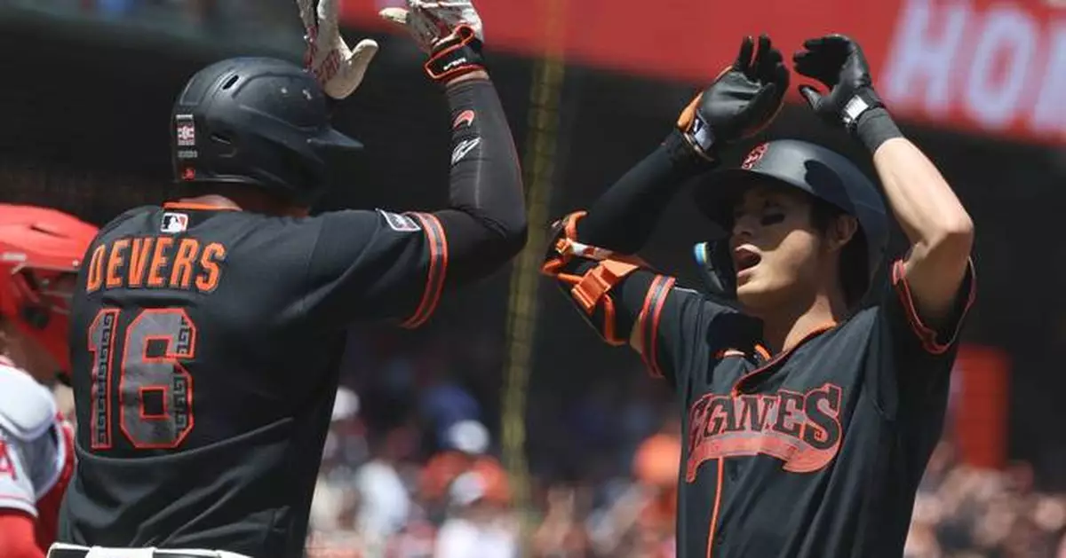 Devers, Lee hit 3-run homers, Ray pitches 6 shutout innings as Giants beat Angels 9-2