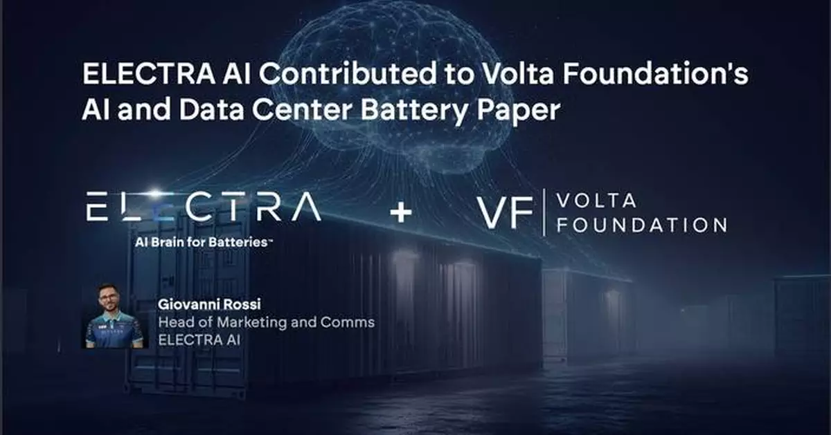 ELECTRA AI Named a Contributor to Volta Foundation's AI and Data Center Battery Paper