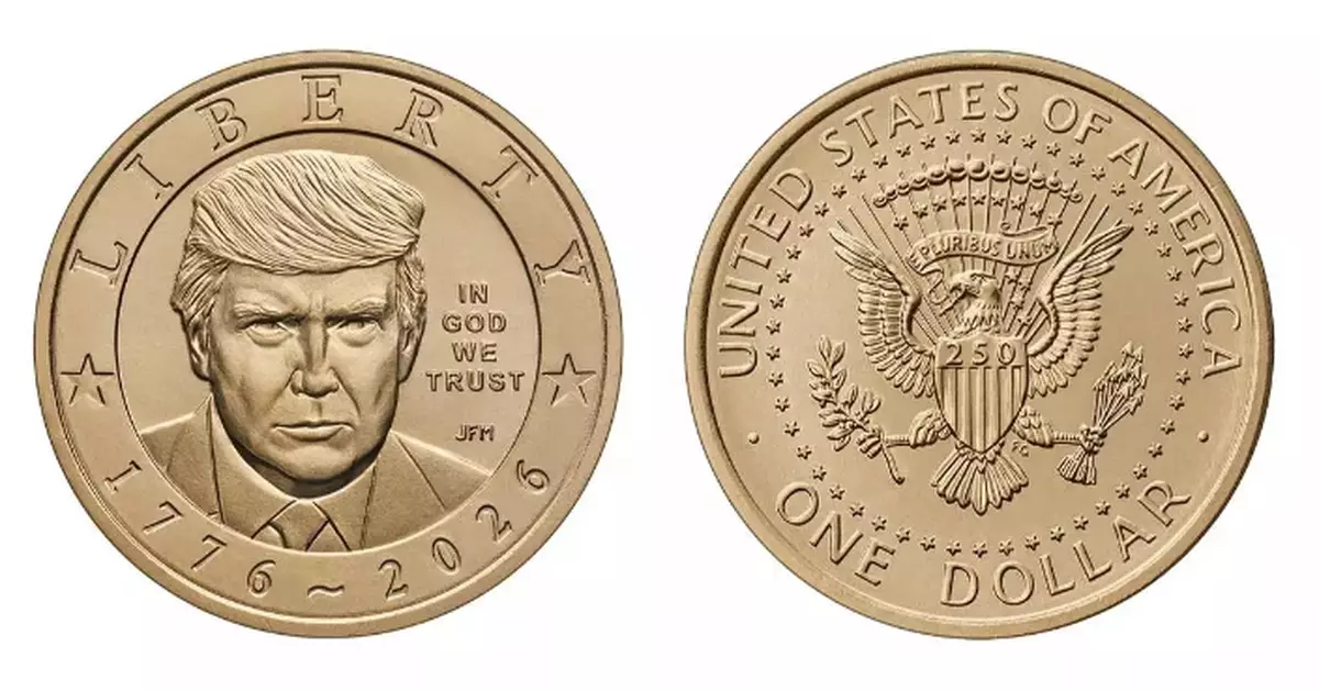 US Mint produces a $1 coin bearing Trump's face to help celebrate America’s 250th birthday