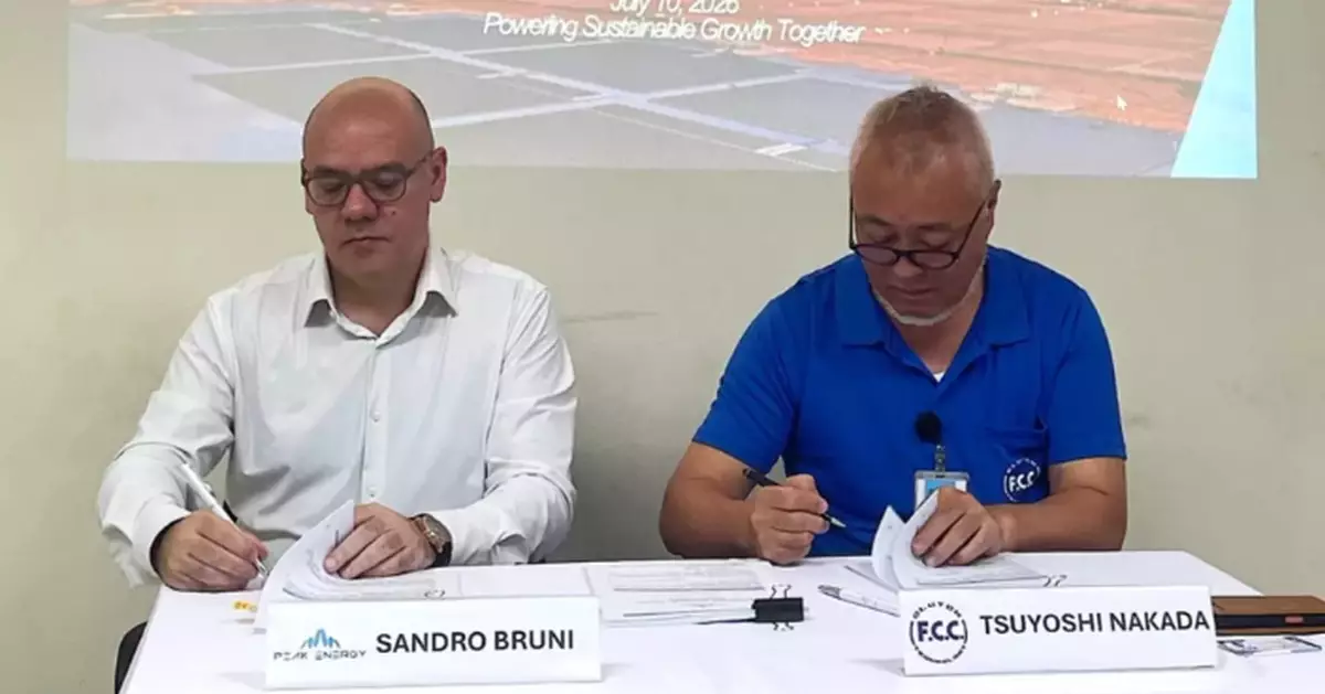 FCC Philippines, Subsidiary of Japan's FCC CO., LTD.,  Global Leader in Motorcycle Clutch Systems, Signs 1,500 MWh Long-Term Solar Agreement with Peak Energy