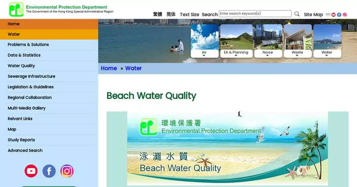 EPD Releases Latest Beach Water Quality Ratings: Five Good, 29 Fair, Six Poor.