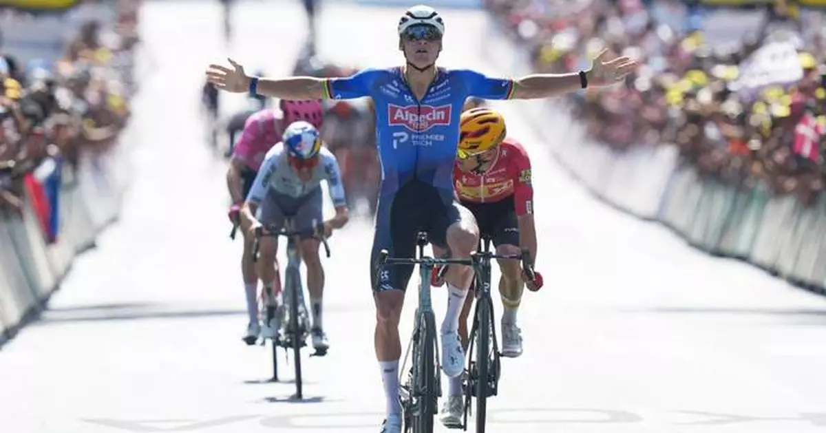 Van der Poel powers to victory on 9th stage of Tour de France and Pogacar keeps yellow jersey