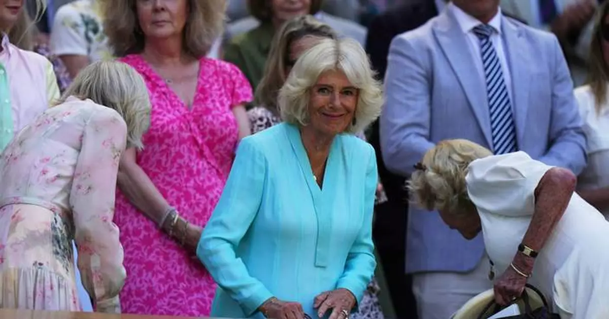Queen Camilla visits Wimbledon and is joined by actor who played her husband