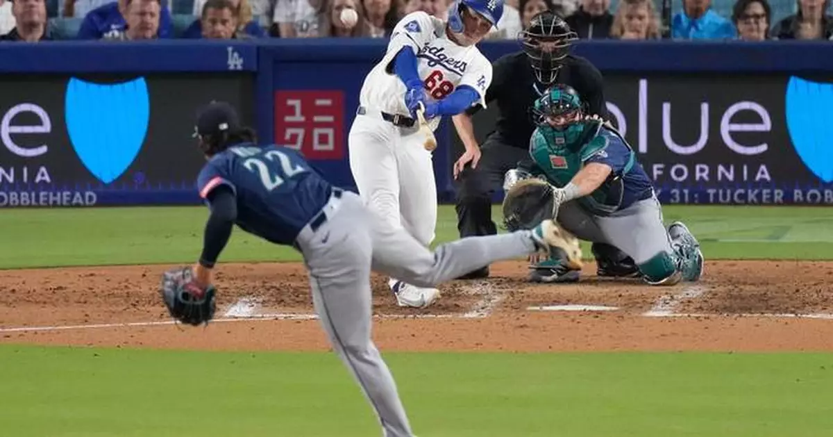 Rushing and Hernández go deep as the Dodgers beat the Mariners 6-2