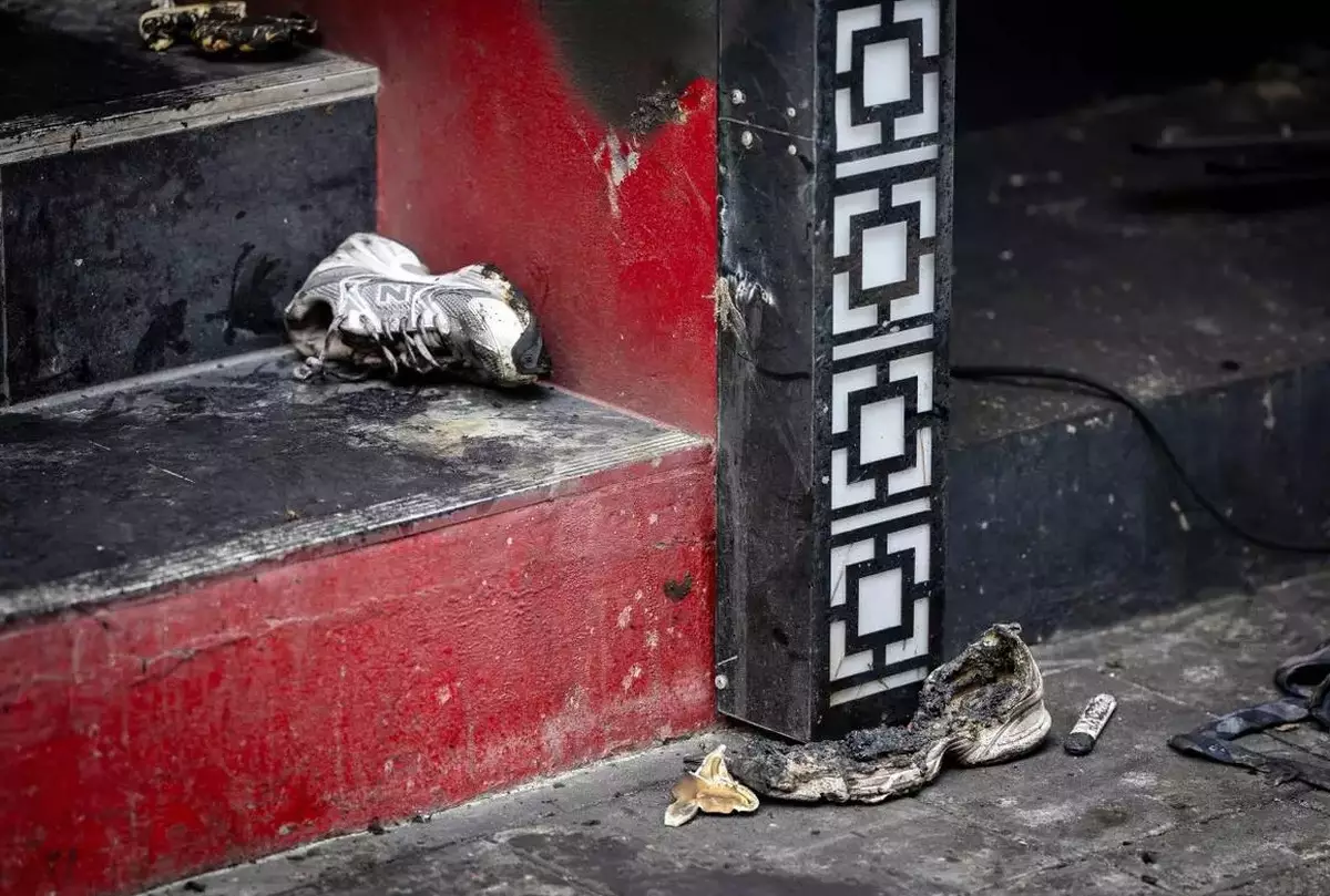 Photos show the aftermath of a Bangkok music bar fire