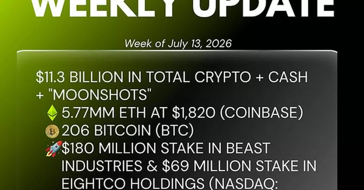 Bitmine Immersion Technologies (BMNR) Announces ETH Holdings Reach 5.77 Million Tokens, and Total Crypto and Total Cash Holdings of $11.3 Billion