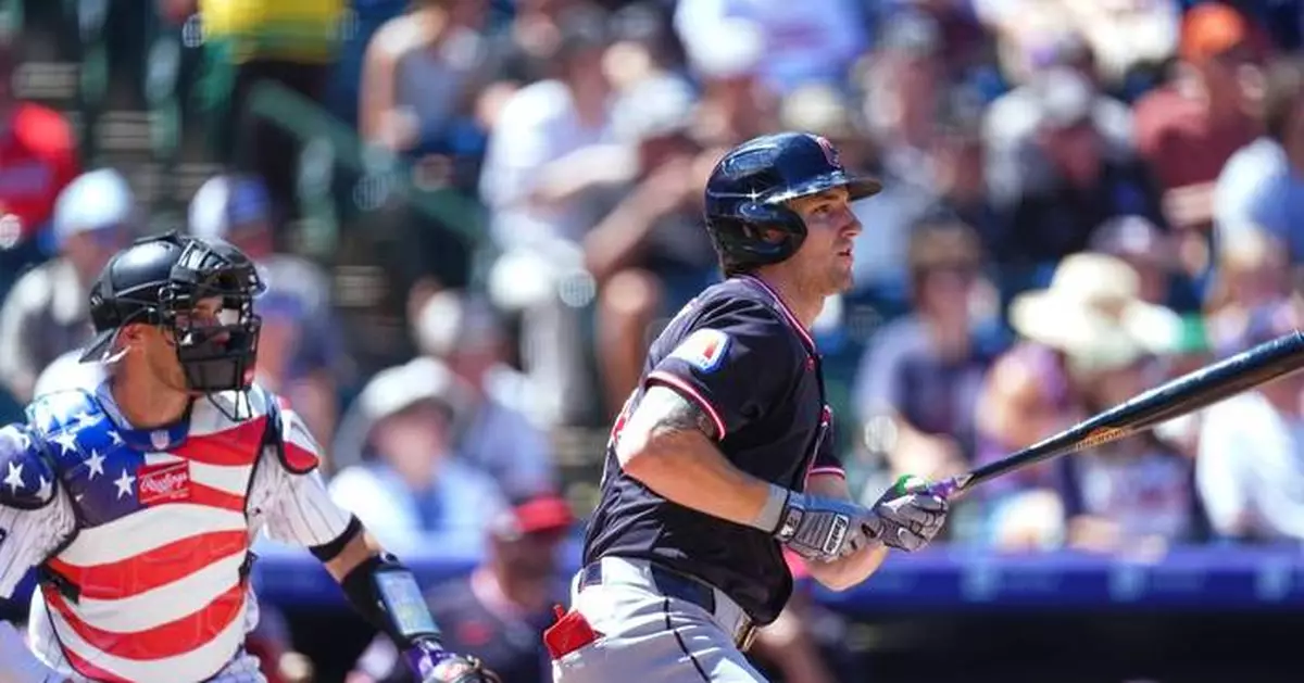 Chase DeLauter hits 2 triples and the Guardians beat the Rockies 7-2 to sweep their 3-game series
