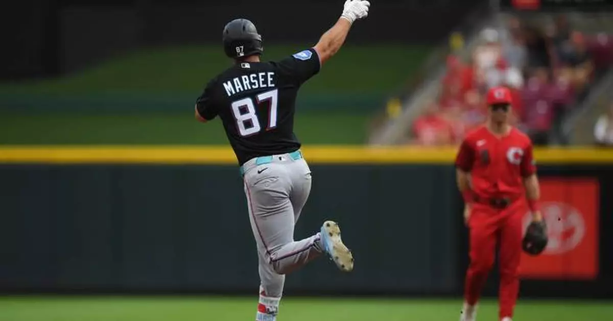 Marsee and Mack homer in the Marlins' 8-4 victory over the Reds