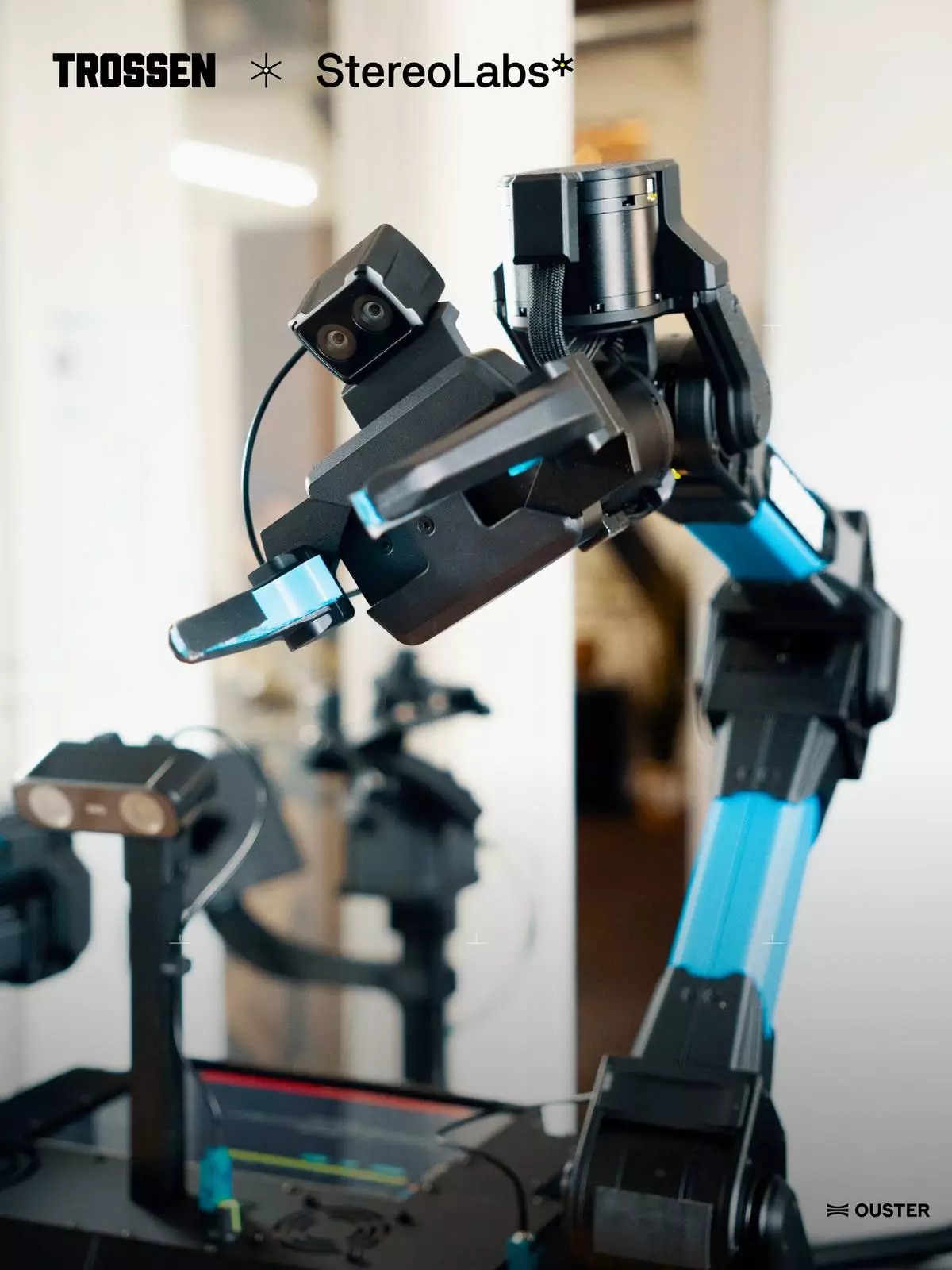 Trossen and Stereolabs Workbench Arm Close-Up with ZED X Nano Camera