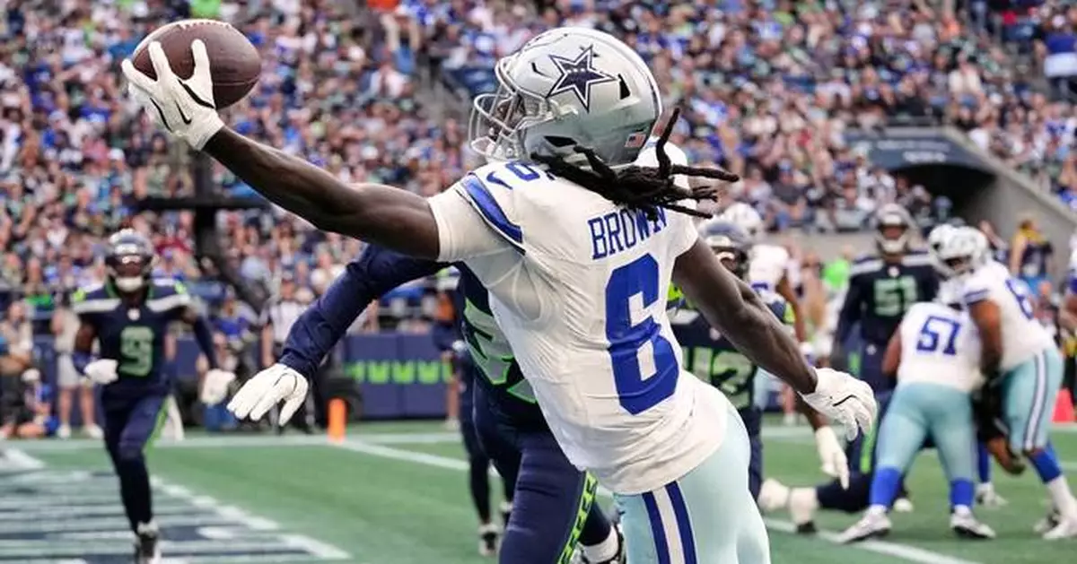 Brown stands out for Cowboys with 2 TD catches in 17-7 win over Seahawks