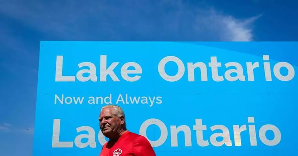 Ontario premier answers Trump’s ‘Lake America’ with giant ‘Lake Ontario’ sign