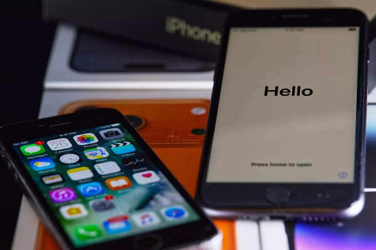 FILE - IPhones are seen in Phoenix on May 12, 2026. (AP Photo/Dario Lopez-Mills, File)